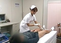 nurse performs boy a handjob until that guy cums by WF