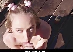 Big Tits Scarlett Chase Fingers Her Holes Outdoors