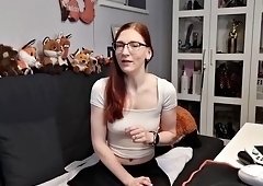 German redhead teen has her first orgasm on camera