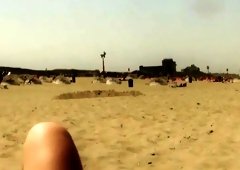 French mature masturbate at the public beach