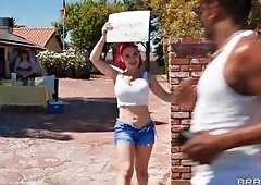 Abigaiil Morris And Lily Lou Join Scott Nails For Hardcore Group Pounding At Risqu Lemonade Stand