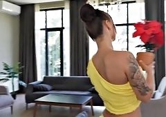 Big Tits Housewife Rides Dildo to Wild Cumshot