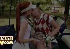 Blonde and Brunette Hookup During Golf Outing: Baerasoni Destiny Cuban Luna Lynx Megan Murkovski