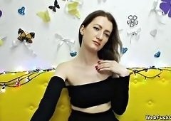 Big-Tits Amateur Flashes Part of Tits on Webcam