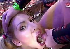Don John Barebacks Leona in Raw Gangbang Facials