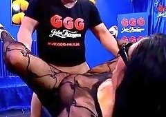 German Bukkake Gangbang Drenches Big Tits Queen