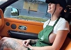 Big Tits MILF Barista Indica Marie Sucks Cock in Car