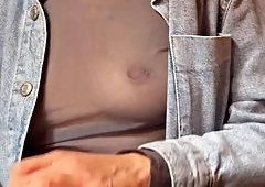 MrsMrsJones Flashes Big Tits and Nipples in Sheer Blouse Publicly