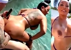 Horny Latina By The Pool