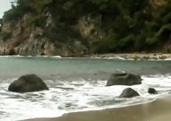 Outdoors beach anal fucking with a brunette hottie