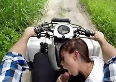 Brunette Hiker Gives J Mac Outdoor Blowjob on Quad