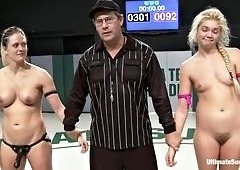 Ex-Gymnast Jessie Andrews Brutally Dominates Big-Butt Fitness Model Holly Heart in Raw Wrestling Clash