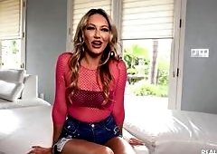 Adira Allure Catches Ricky Johnson During Quick Shop for Big-Cock Interracial Pounding and Intense Cowg