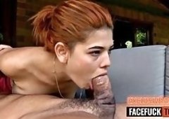 Slim Redhead Teen Begs for the Job by Deepthroating Thick Cock Before Negotiating Pay